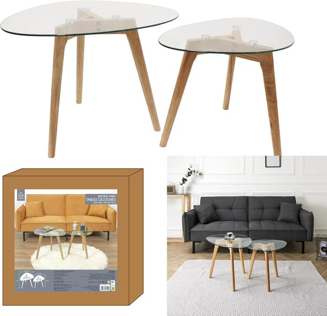 Thumbnail 2 de HOME DECO FACTORY Tavolino Pebble set 2