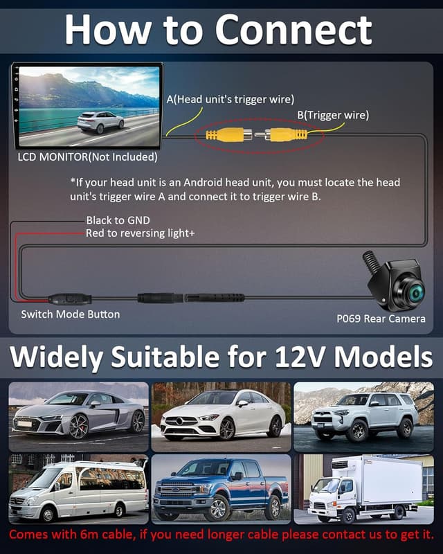 Thumbnail 6 de Vtopek P069 Rückfahrkamera 1080P