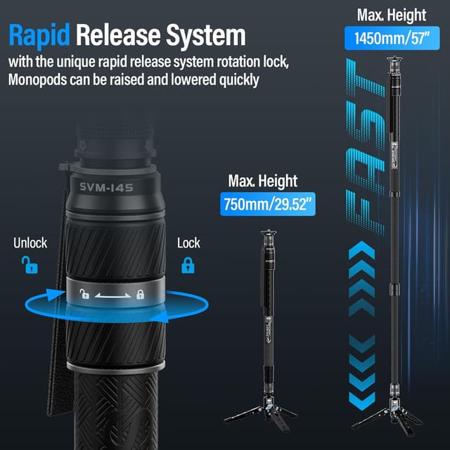 Detalle 2 de SIRUI SVM-145 camera monopod 145cm carbon