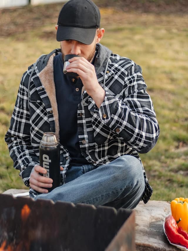 Detalle 2 de Mr.Stream Herren Thermohemd aus Flanell mit Fleecefutter – schützend als Winterjacke-Ersatz