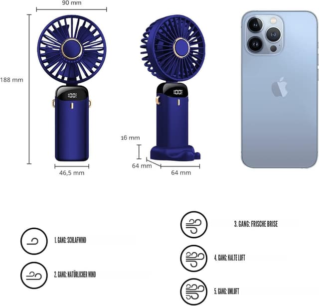 Detalle 2 de Jsdoin Handventilator 5000 mAh