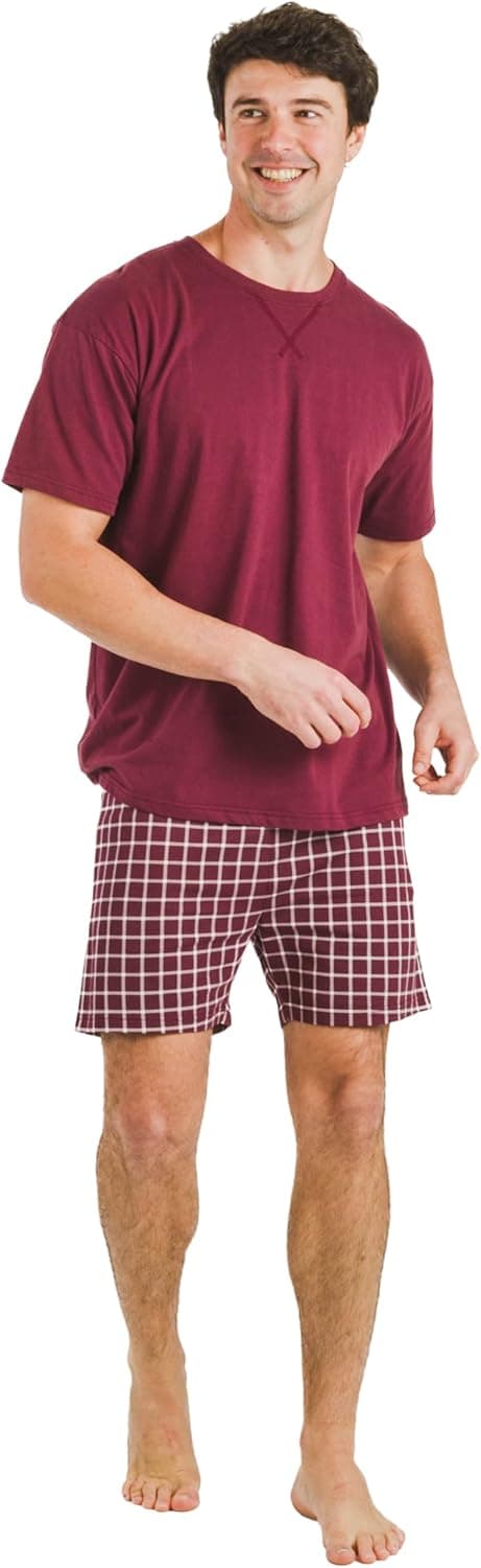 Detalle de TRAMAS+ Pyjama d’été homme 100% coton (t-shirt manches courtes + short)