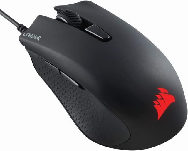 Detalle de Corsair Harpoon PRO RGB mouse gaming ottico leggero da 85 g con 6 pulsanti programmabili e LED RGB
