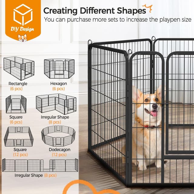 Thumbnail 4 de Yaheetech Welpenlaufstall 80 cm Freilaufgehege