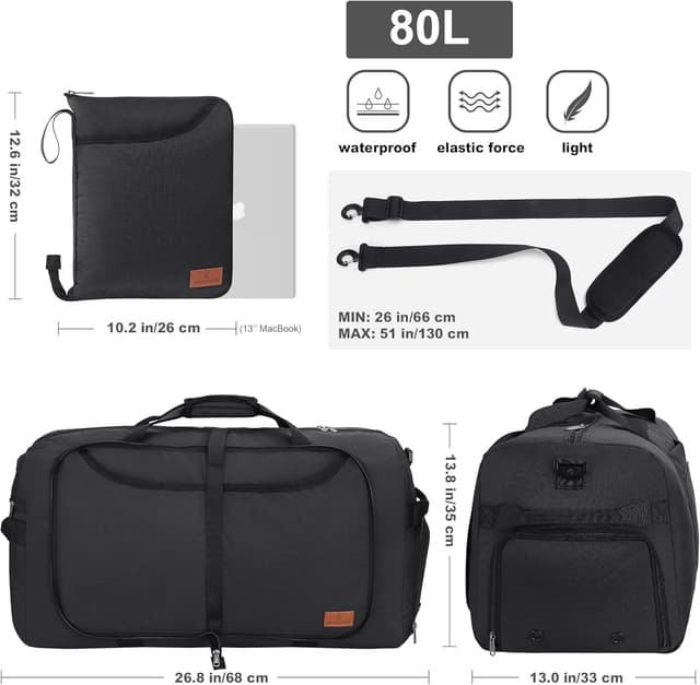 Detalle de Vogshow 80L Bolsa de Viaje Plegable