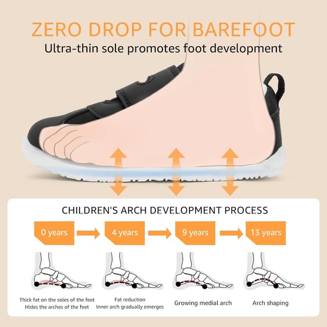 Detalle 2 de STQ Kids Barefoot Trainers with Wide Toe Box, Hook-and-Loop & Non-Slip Sole