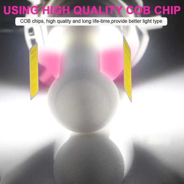 Detalle de Qasim 2-Pack H4 LED Motorcycle Headlight Bulb (Hi/Lo Beam) 9003, White COB Chips