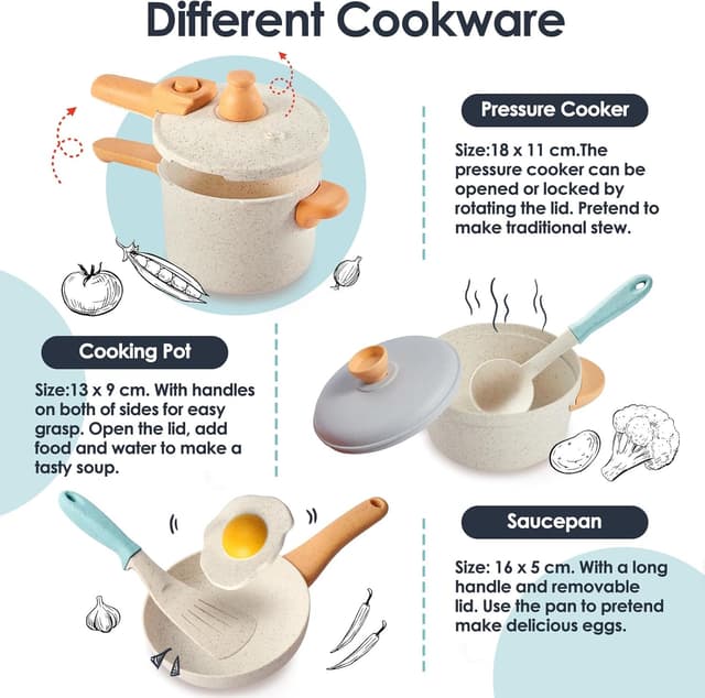 Thumbnail 2 de BUYGER Pretend Play Kitchen Set for 3 Year Olds