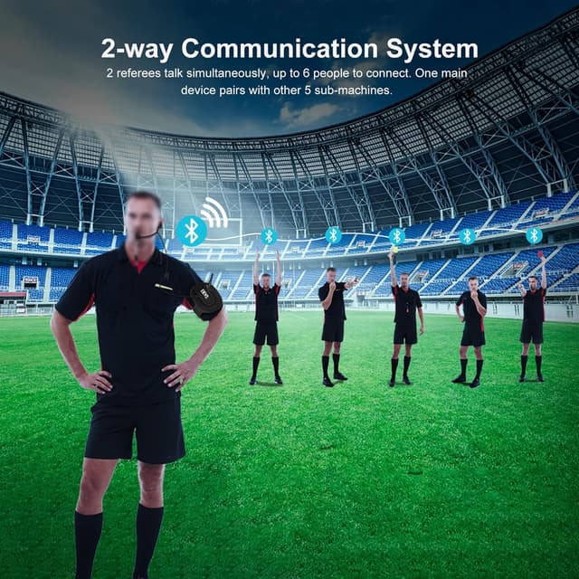 Detalle de EJEAS V6C Referee Bluetooth Intercom (2er-Set) mit DSP-Rauschunterdrückung, 850 mAh, Full Duplex, USB-C