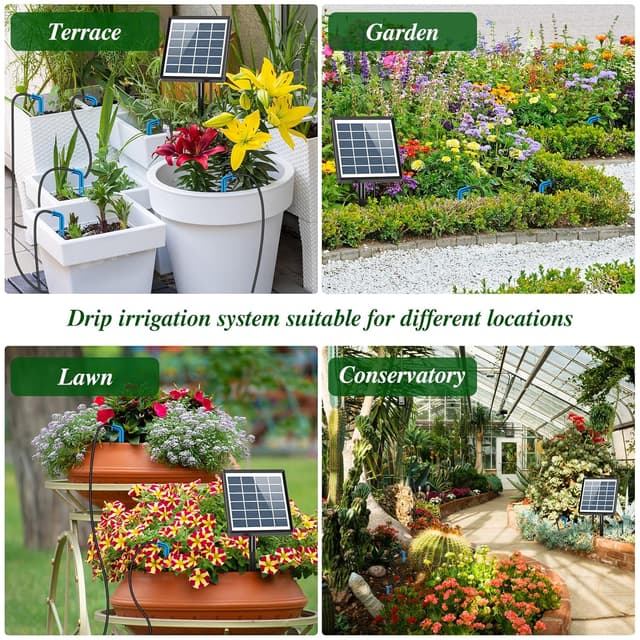 Detalle de AnseTo Solar Irrigation System 2W drip kit