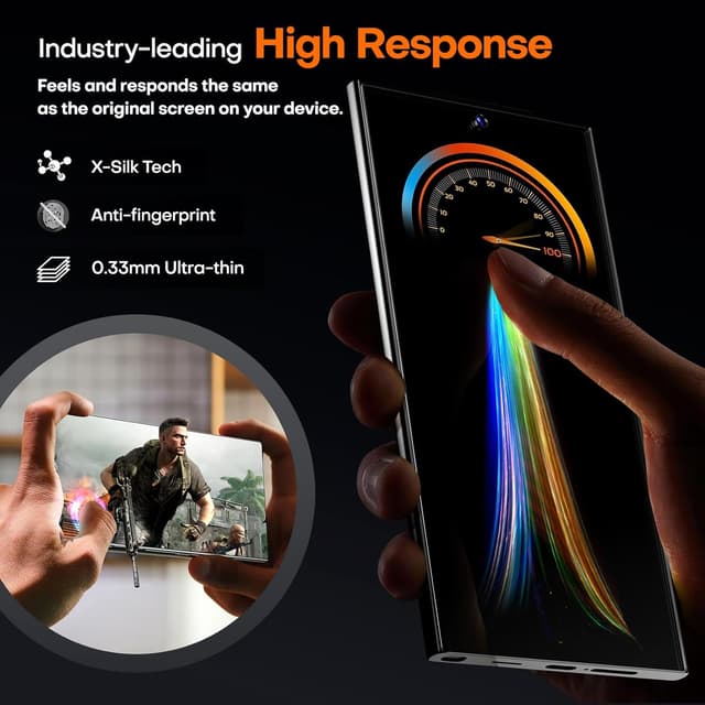 Thumbnail 4 de LϟK 3 in 1 Screen Protector for Samsung Galaxy S24 Ultra 2 Pack