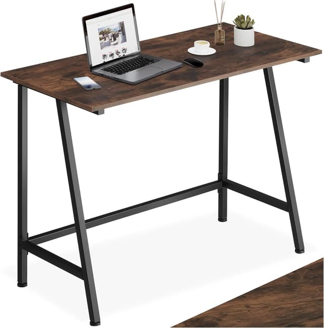 Detalle de tectake Mesa Escritorio de Madera 100x50x77 cm