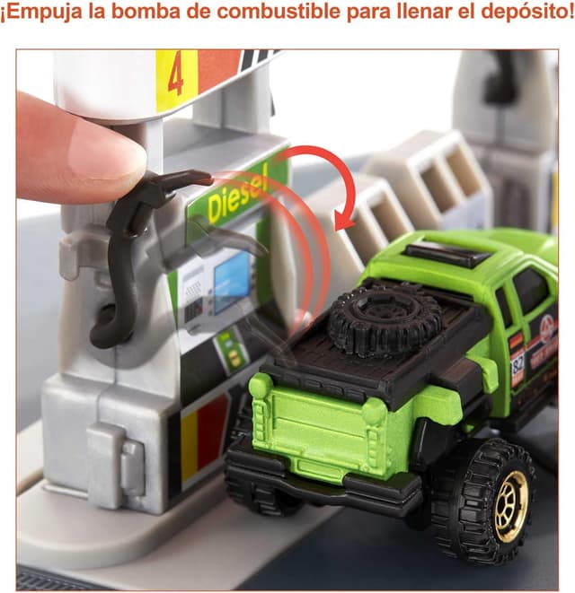 Detalle de Matchbox Action Drivers Gasolinera y Vehículo Escala 1:64 ⛽