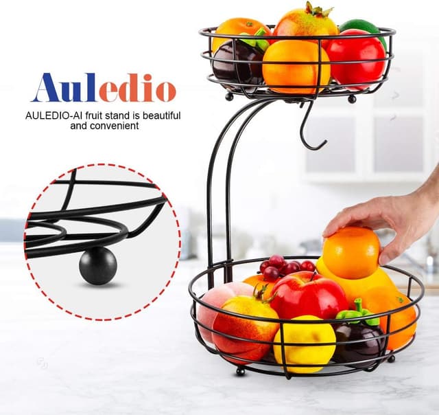 Thumbnail 5 de Auledio Iron 2-Tier Fruit Basket 64 oz ๐