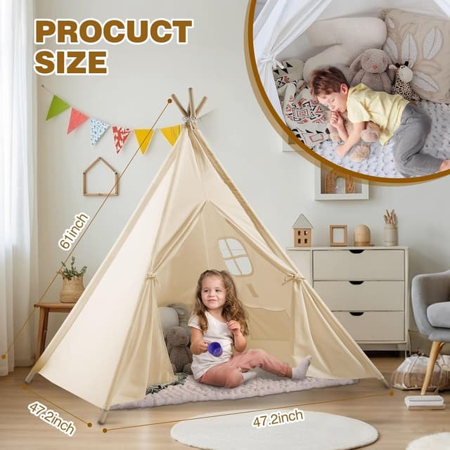 Thumbnail 2 de Wilwolfer Teepee Tent foldable playhouse for kids ⛺