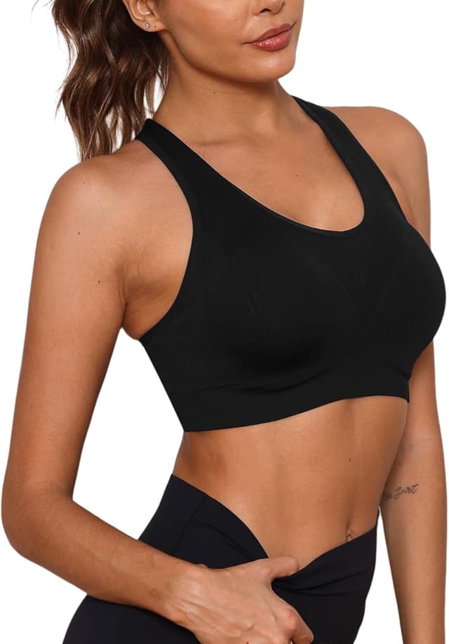 Detalle de Sykooria Brassière Sport Femme en nylon/élasthanne, coussinets amovibles (S à XXL) pour yoga et entraînements
