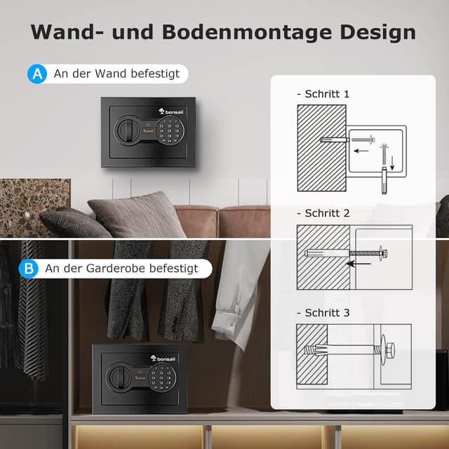 Thumbnail 5 de Bonsaii Tresor elektronisches Tastenfeld 6,6 L
