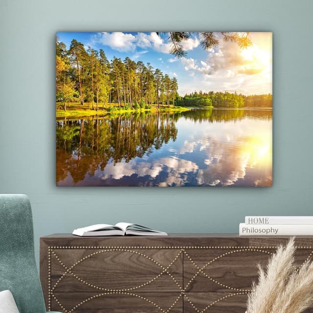 Thumbnail 6 de Tableau toile 70x50 Eau Arbres nature