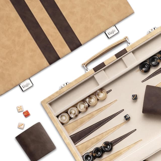 Detalle de Lingle Backgammon set 15 inch travel game