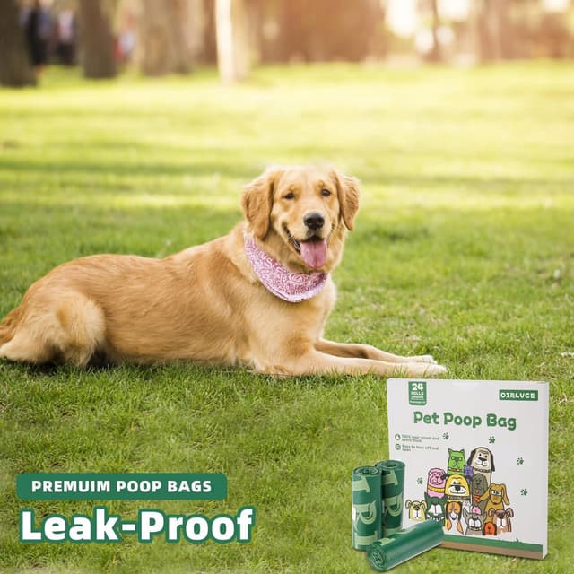 Thumbnail 6 de OIRLVCE 240 sacs à crottes de chien, 24 rouleaux, vert – sans noyau, extra épais et anti-fuite