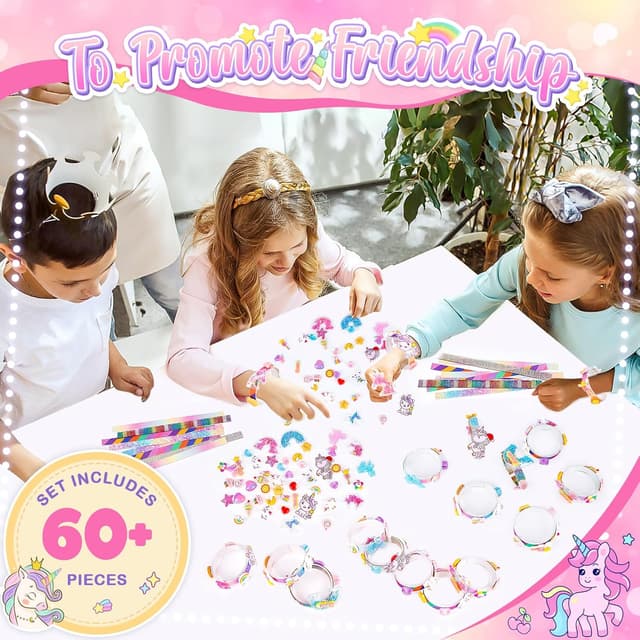 Detalle 2 de Bracelet Making Kit for Girls (Unicorn Friendship Bracelet Set) – Creative DIY Craft Kit Ages 5–12