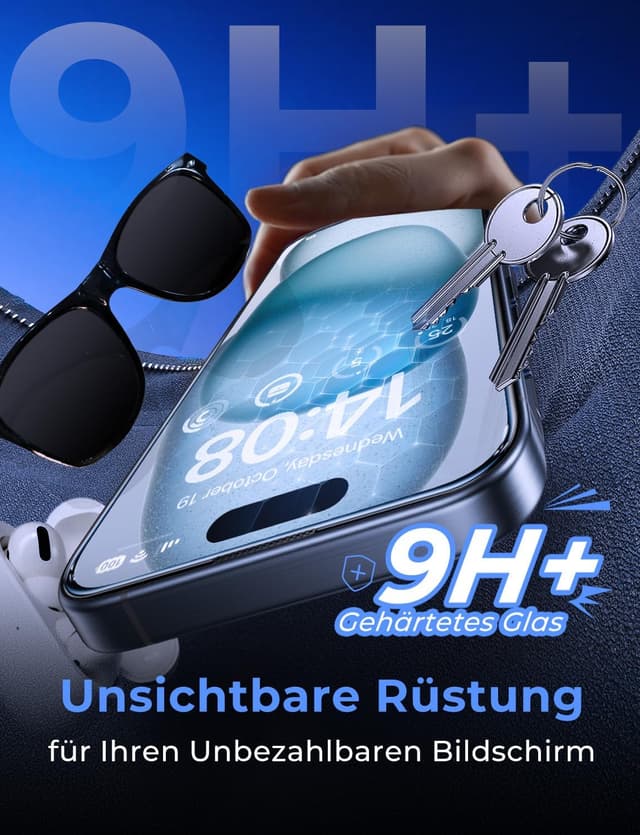 Thumbnail 2 de MAGIC JOHN 2er Displayschutz für iPhone 15