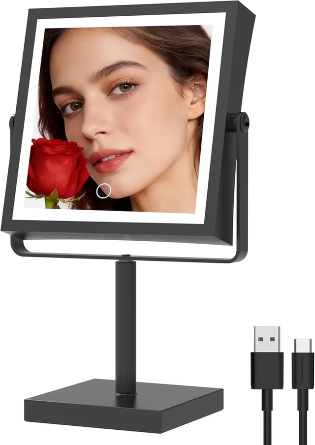 Detalle de Ruacq Vanity Mirror 4000mAh Rechargeable Makeup Mirror 🪞