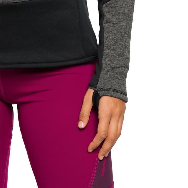 Detalle de Trangoworld Brenta: forro polar de mujer bi-elástico con cuello alto y bolsillos