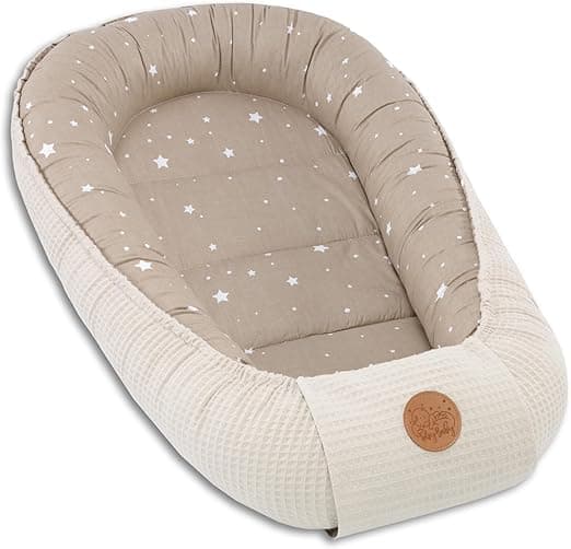 Detalle de Nido Bebé Ninho Beige con Estrellas 🌟 para Cuna y Viaje