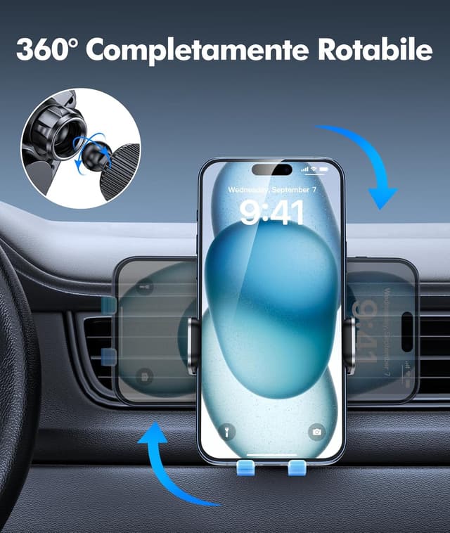 Thumbnail 6 de EOIWUY caricatore wireless auto 15W con bloccaggio automatico 360°
