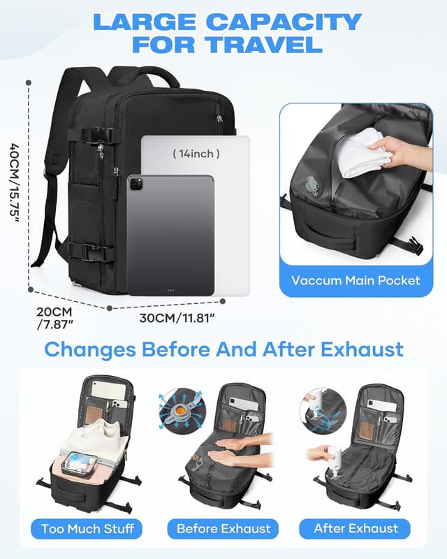 Detalle 2 de SZLX Vacuum Travel Backpack with Pump