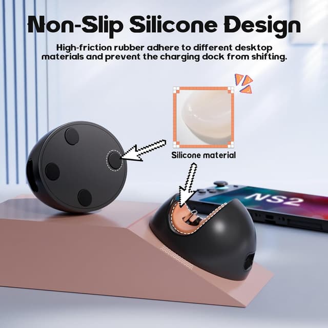 Detalle de Gorixer Station d’accueil Portable pour Nintendo Switch 2 (OLED/Lite) ou 1 : mini chargeur officiel avec support, noir