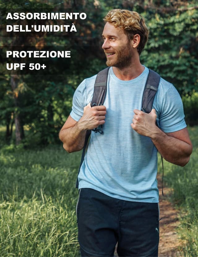 Detalle 2 de Merino.tech maglietta merino uomo 165 g/m²