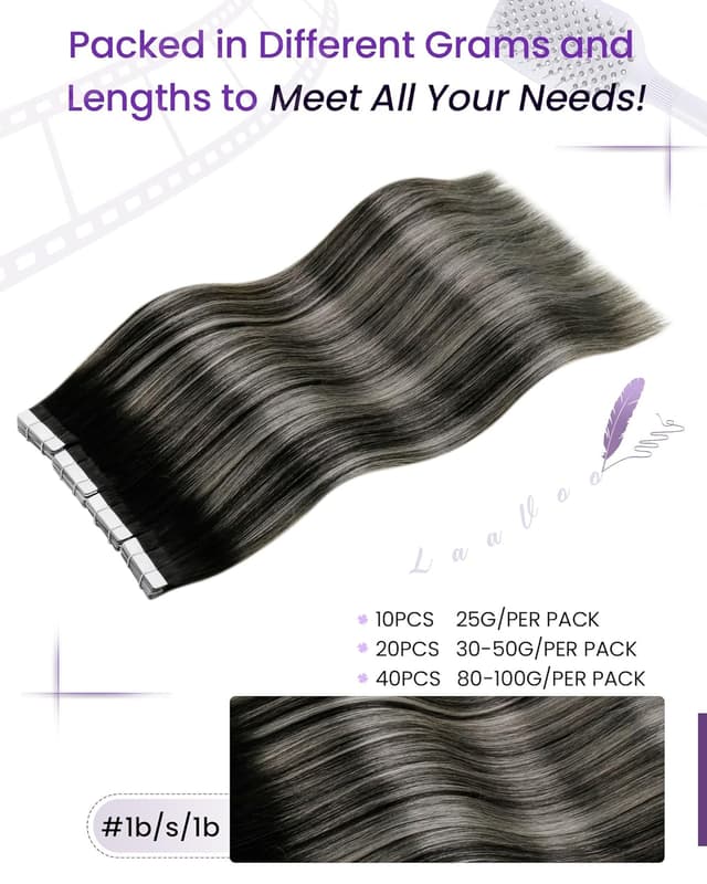 Detalle 2 de LaaVoo Invisible Tape-in Extensions 35 cm