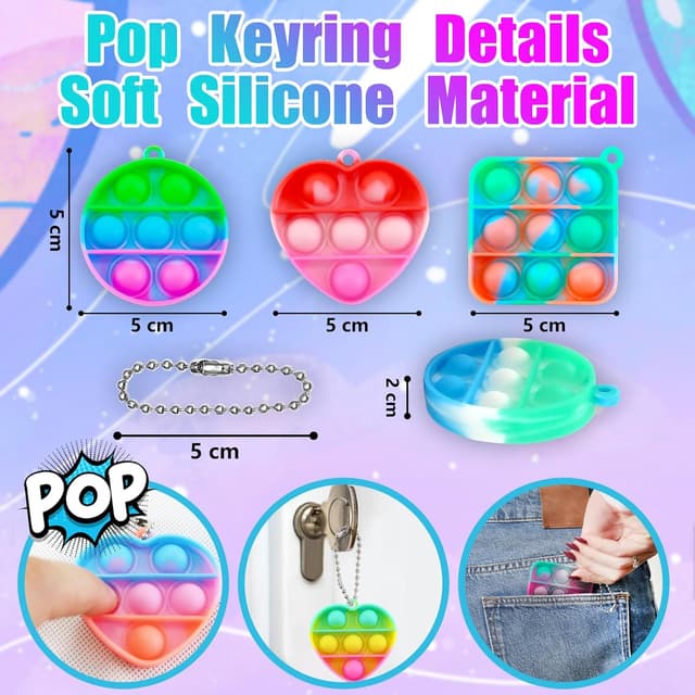 Thumbnail 1 de TOANWOD 30PCS party bag pop bubbles keyrings