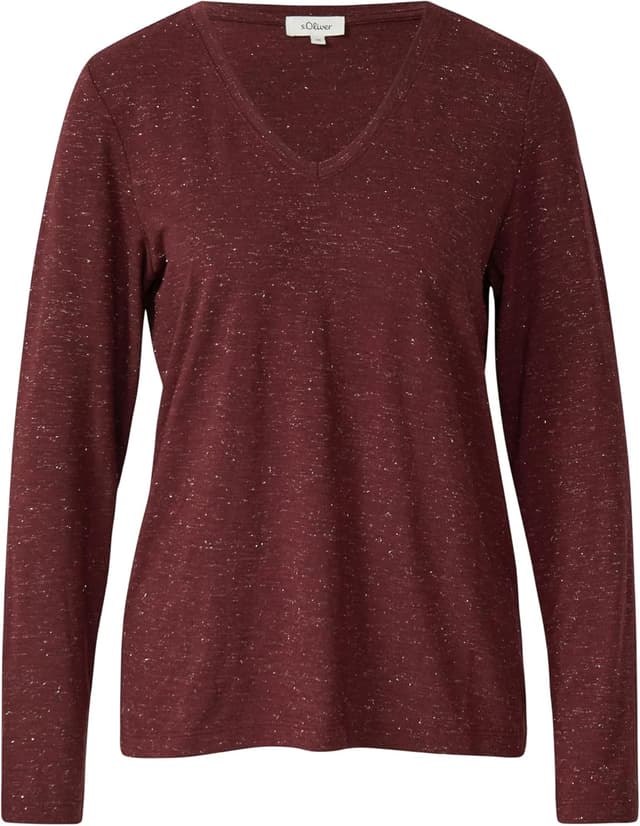 Thumbnail 3 de s.Oliver Damen T-Shirt Langarm V-Neck