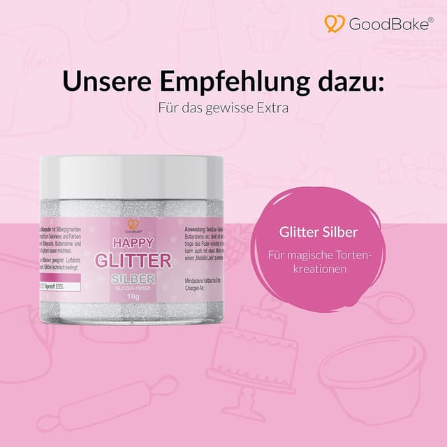 Detalle 2 de GoodBake Cake Topper „Love“ in Rosa/Rosé-Gold – Tortenaufleger für Hochzeit, Valentinstag & Geburtstagskuchen