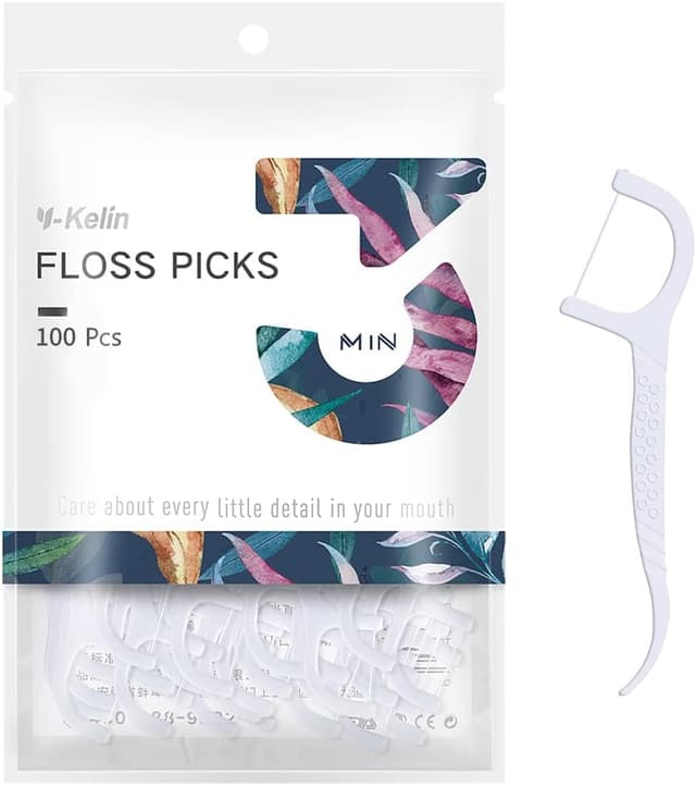 Detalle de Y-Kelin Dental Floss 100 palillos con hilo dental