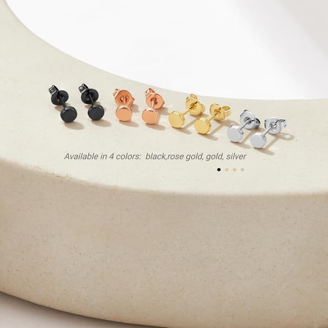 Thumbnail 6 de MACACHII 3 Paar Ohrringe aus 925er Silber – Set mit Ohrsteckern (2/3/4 mm) in mehreren Farben, hypoallergen