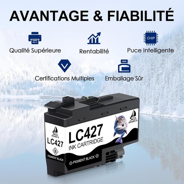 Detalle de Pack de cartouches d’encre LC427 / LC 427 compatible Brother (4 pièces) pour MFC-J5955DW, MFC-J6955DW et plus