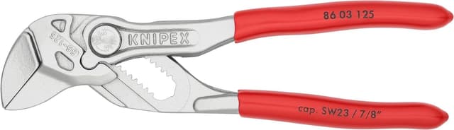 Detalle de KNIPEX 86 03 125 pinza chiave mini 2-in-1 (pinza e chiave) cromata rivestita in resina sintetica, 125 mm