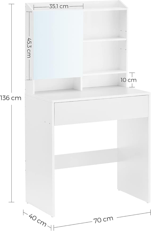 Thumbnail 5 de VASAGLE Tocador con Espejo y Estantes Ajustables 🪞