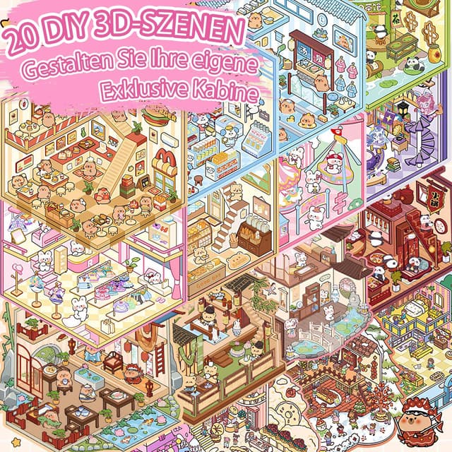 Thumbnail 5 de 20 Stück 3D House Sticker Set 30 Sticker 🎨