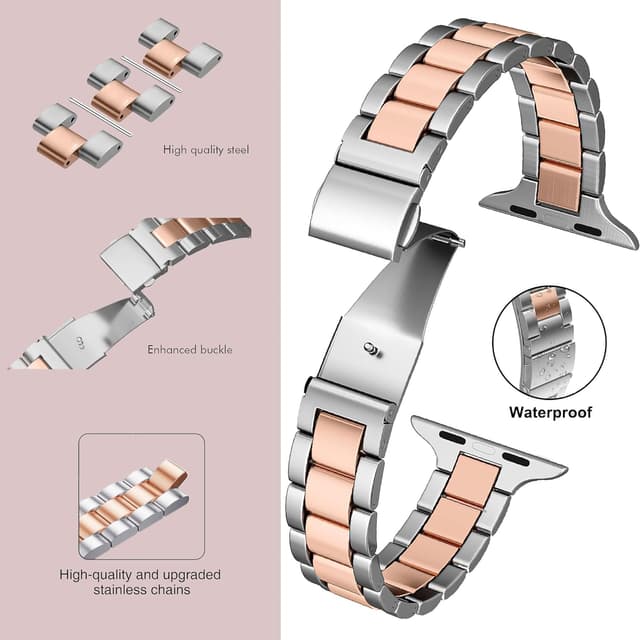 Detalle 2 de Women Slim Stainless Steel Chain Strap for Apple Watch 38/40/41/42/44/45/46/49mm