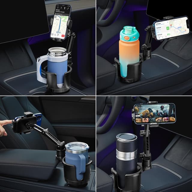 Thumbnail 6 de This Hill adjustable car cup holder expander with phone mount (up to 7-inch phones)