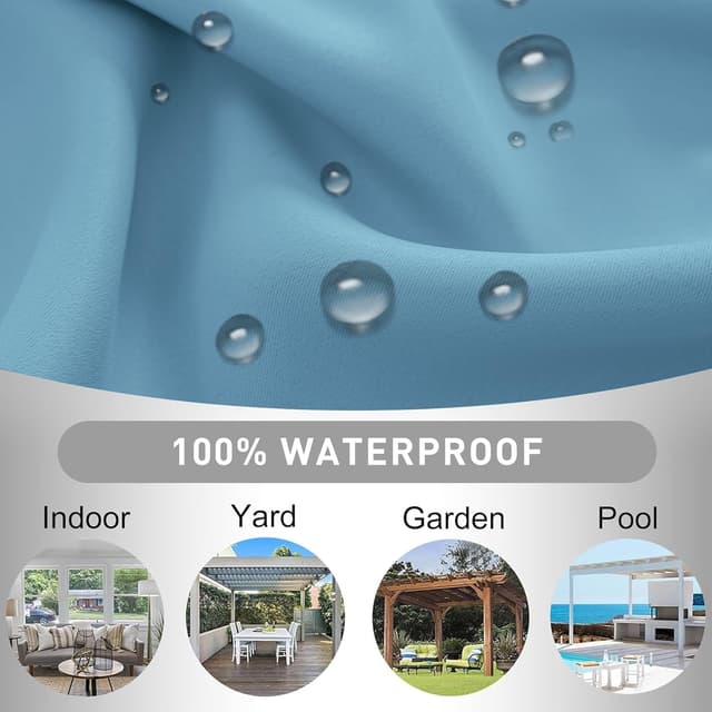 Thumbnail 6 de Ystyle lot de 2 rideaux occultants imperméables 140x145 cm bleu clair