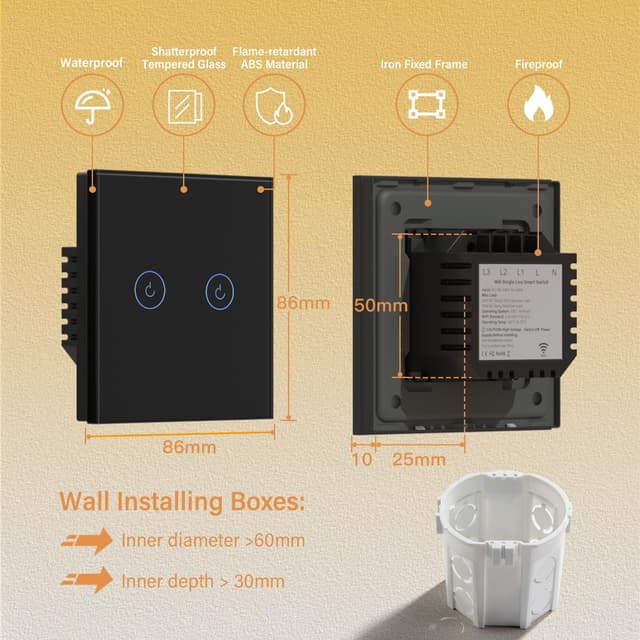 Detalle de BSEED Interrupteur connecté sans neutre 2