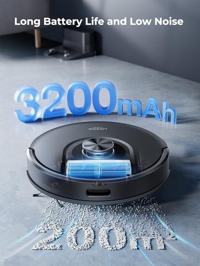 Detalle 2 de Laresar Clean Mars01 robot vacuum and mop with Lidar, 7000Pa suction and app/voice control