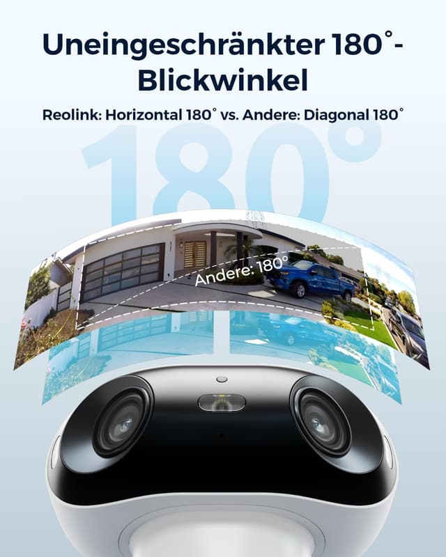 Detalle 2 de Reolink Argus 4 Pro Solar Überwachungskamera (2er-Set) mit Home Hub, 4K ColorX-Nachtsicht & 180°-Weitwinkel