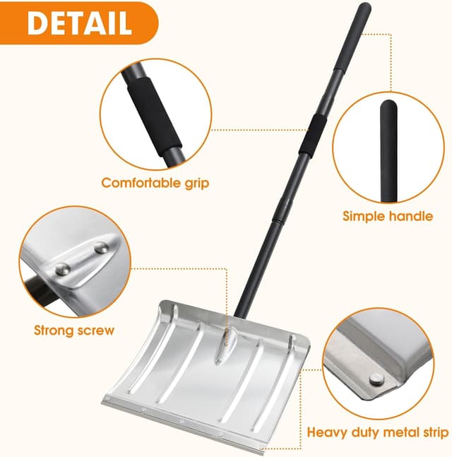 Thumbnail 5 de Aluminum Snow Shovel Portable for Snow Removal ⌛️📦?